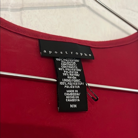 Apostrophe Womens Shirt Red Sequin Tank Top New Years Eve Celebrate Party Medium - Picture 3 of 6